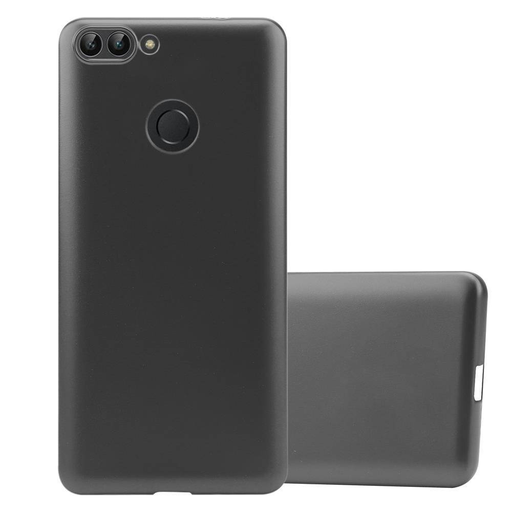 Cadorabo Schutzhülle für Huawei P SMART 2018 / Enjoy 7S Hülle in Grau Handyhülle TPU Silikon Etui Cover Case