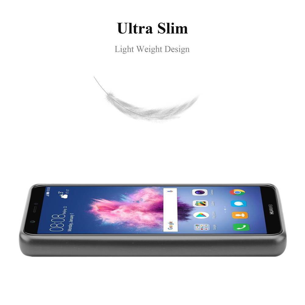 Cadorabo Schutzhülle für Huawei P SMART 2018 / Enjoy 7S Hülle in Grau Handyhülle TPU Silikon Etui Cover Case