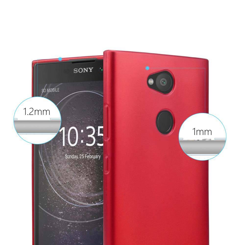 Cadorabo Schutzhülle für Sony Xperia L2 Hülle in Rot Handyhülle TPU Silikon Etui Cover Case