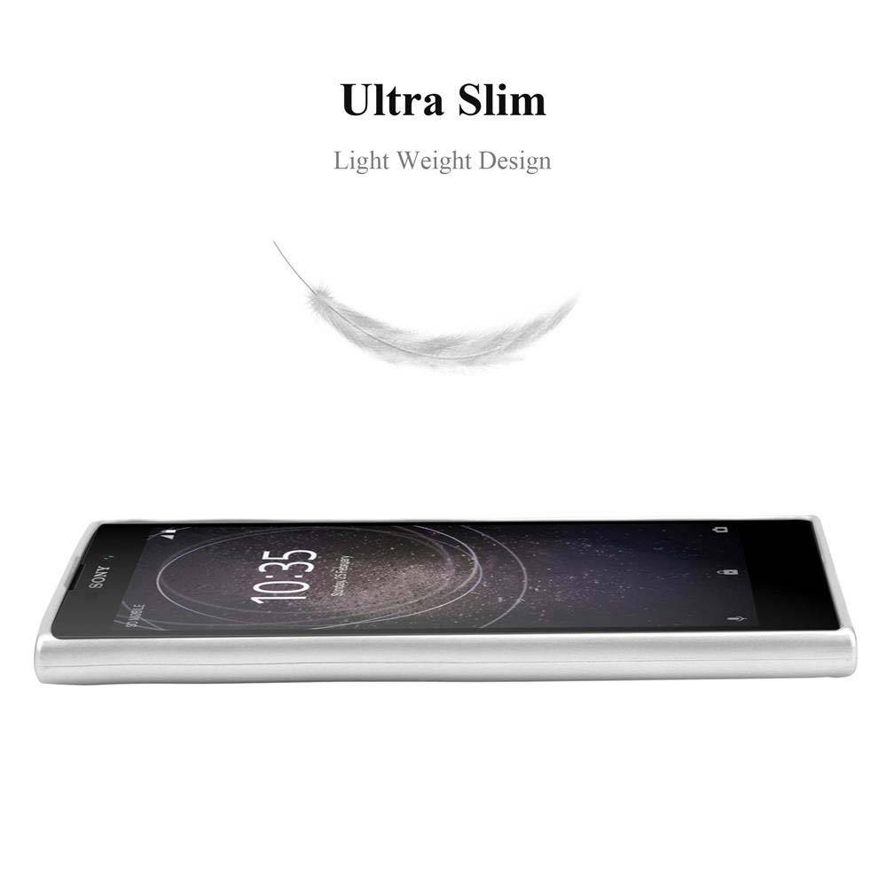 Cadorabo Schutzhülle für Sony Xperia L2 Hülle in Silber Handyhülle TPU Silikon Etui Cover Case