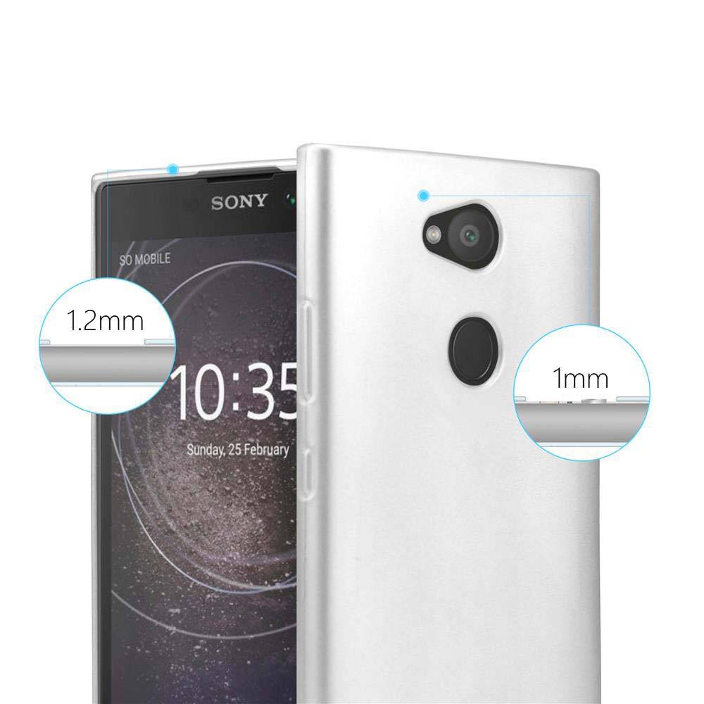 Cadorabo Schutzhülle für Sony Xperia L2 Hülle in Silber Handyhülle TPU Silikon Etui Cover Case
