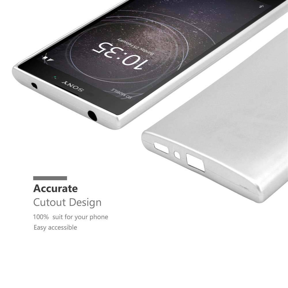 Cadorabo Schutzhülle für Sony Xperia L2 Hülle in Silber Handyhülle TPU Silikon Etui Cover Case