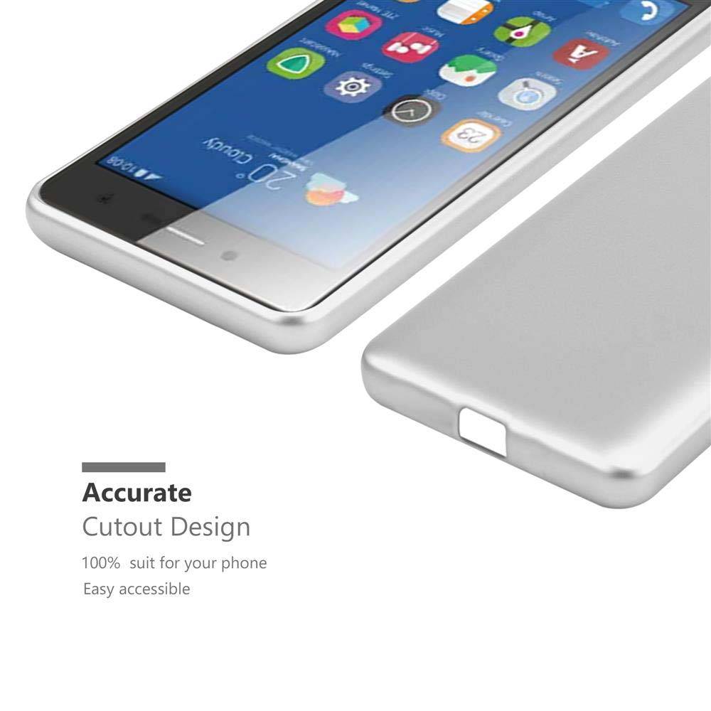 Cadorabo Schutzhülle für ZTE Blade L7 Hülle in Silber Handyhülle TPU Silikon Etui Cover Case