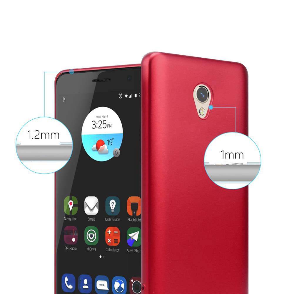 Cadorabo Schutzhülle für ZTE Blade V7 Hülle in Rot Handyhülle TPU Silikon Etui Cover Case