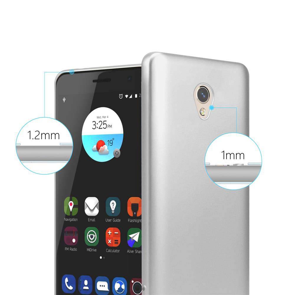 Cadorabo Schutzhülle für ZTE Blade V7 Hülle in Silber Handyhülle TPU Silikon Etui Cover Case