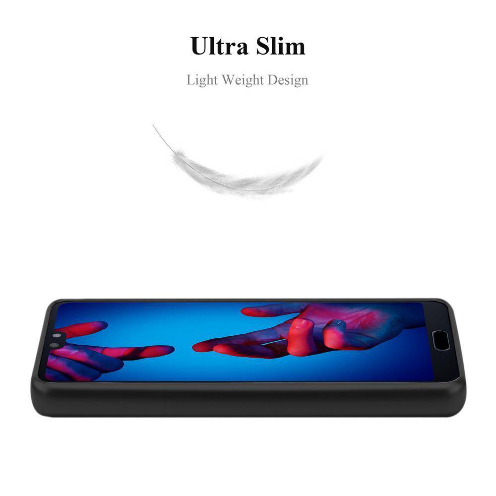Cadorabo Schutzhülle für Huawei P20 Hülle in Schwarz Handyhülle TPU Silikon Etui Cover Case