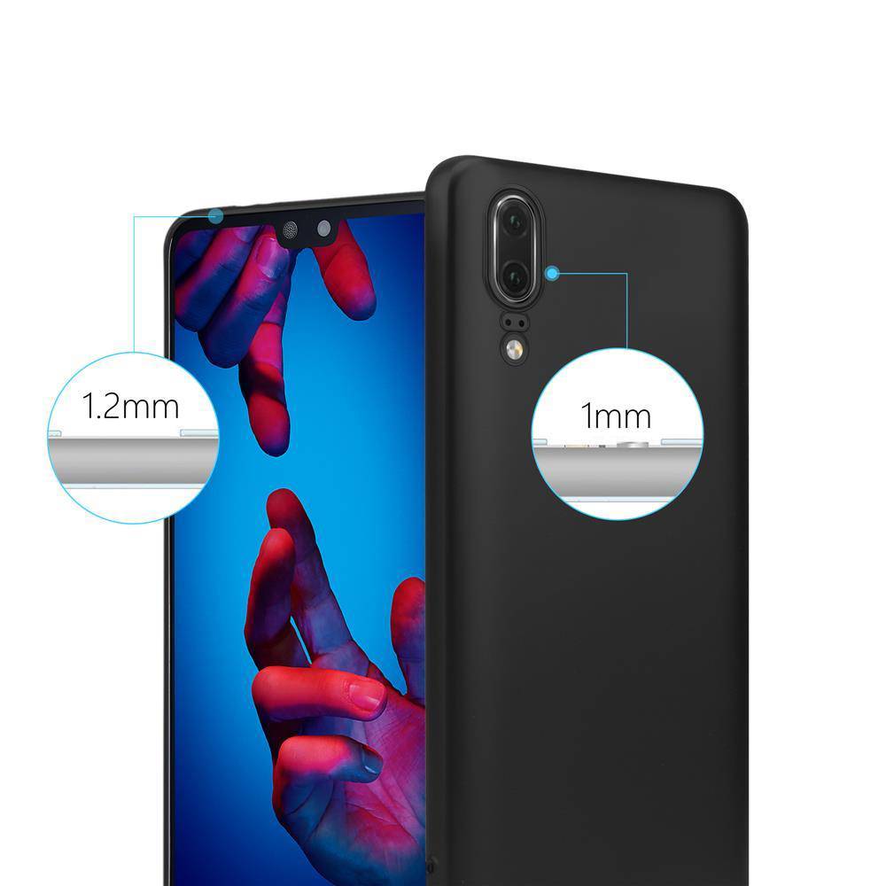 Cadorabo Schutzhülle für Huawei P20 Hülle in Schwarz Handyhülle TPU Silikon Etui Cover Case
