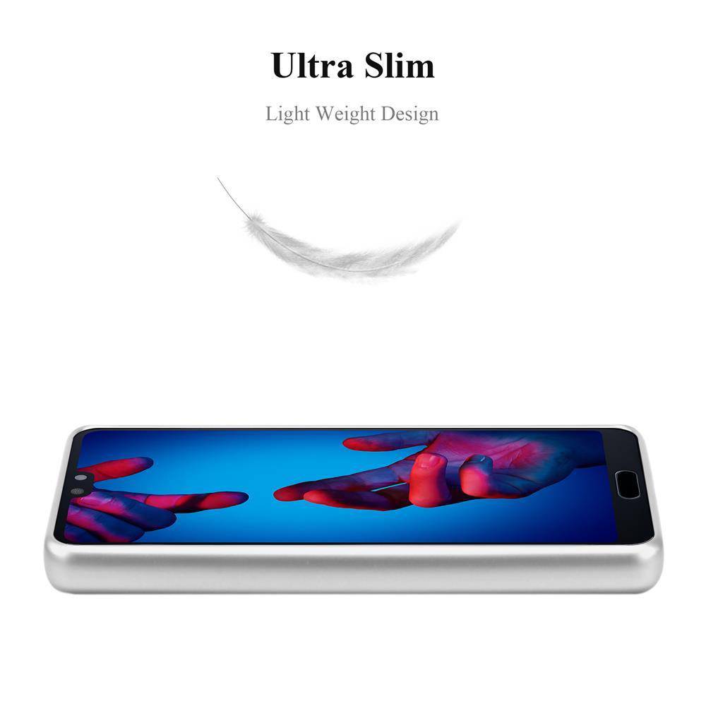 Cadorabo Schutzhülle für Huawei P20 Hülle in Silber Handyhülle TPU Silikon Etui Cover Case