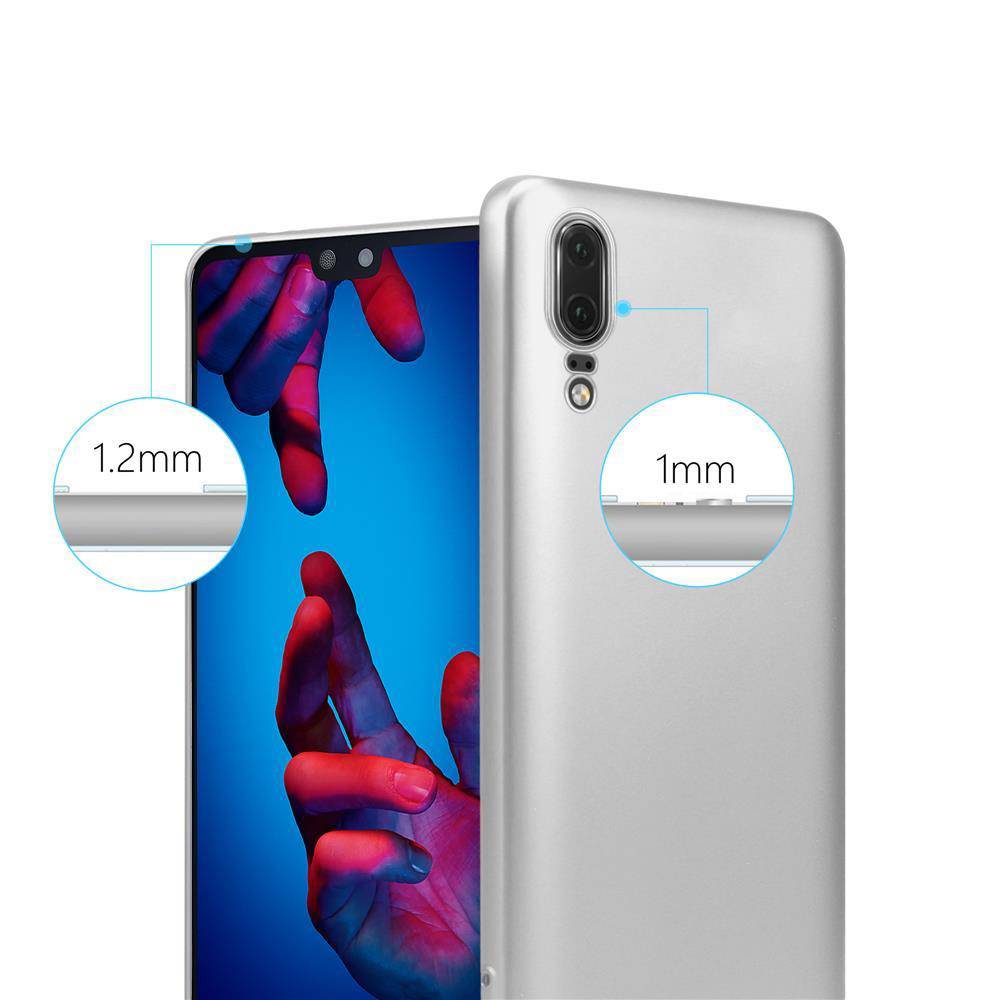 Cadorabo Schutzhülle für Huawei P20 Hülle in Silber Handyhülle TPU Silikon Etui Cover Case