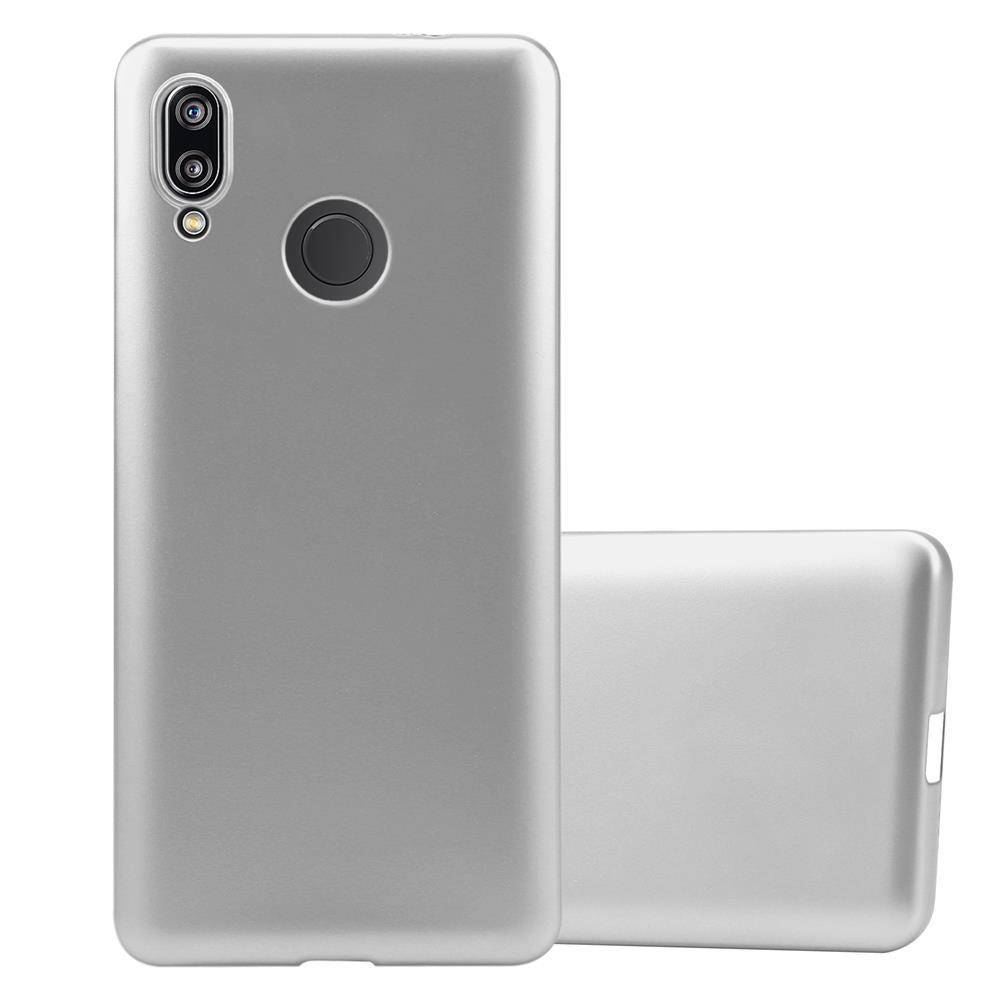 Cadorabo Schutzhülle für Huawei P20 LITE 2018 / NOVA 3E Hülle in Silber Handyhülle TPU Silikon Etui Cover Case