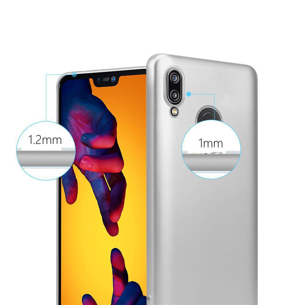 Cadorabo Schutzhülle für Huawei P20 LITE 2018 / NOVA 3E Hülle in Silber Handyhülle TPU Silikon Etui Cover Case
