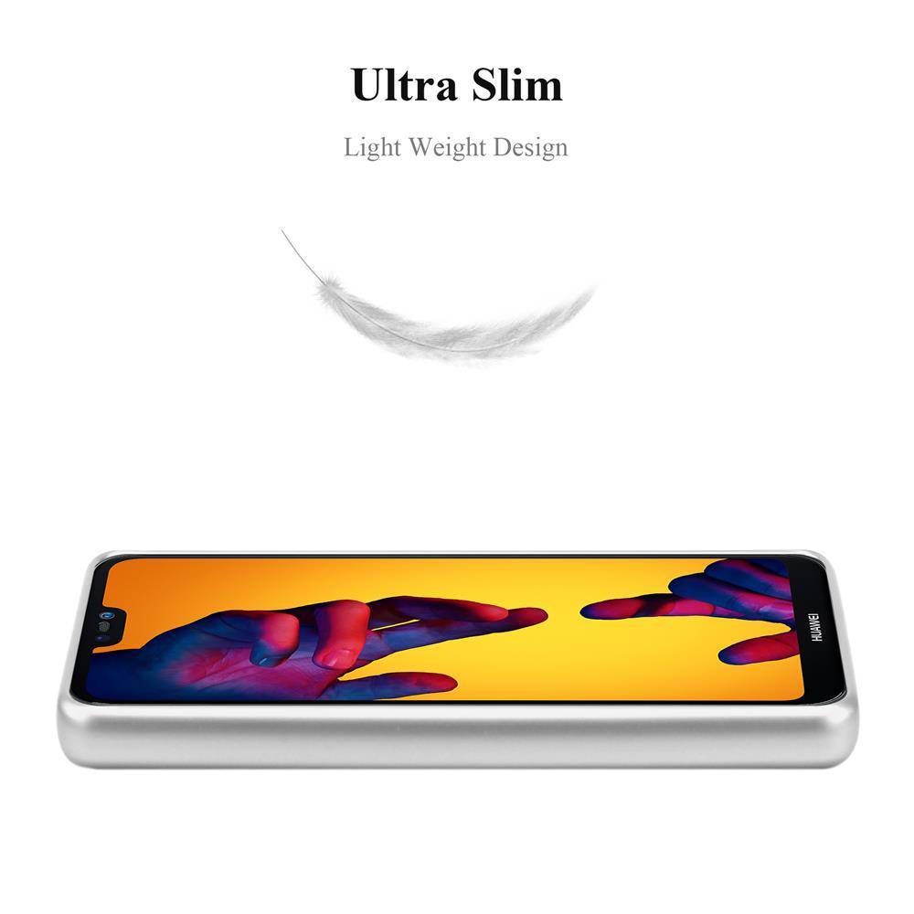 Cadorabo Schutzhülle für Huawei P20 LITE 2018 / NOVA 3E Hülle in Silber Handyhülle TPU Silikon Etui Cover Case