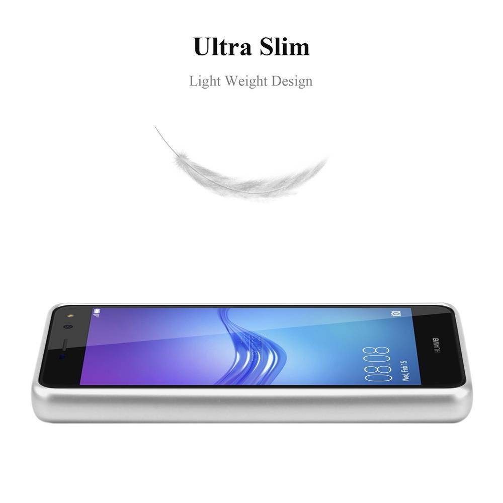 Cadorabo Schutzhülle für Huawei Y5 2017 / Y6 2017 Hülle in Silber Handyhülle TPU Silikon Etui Cover Case