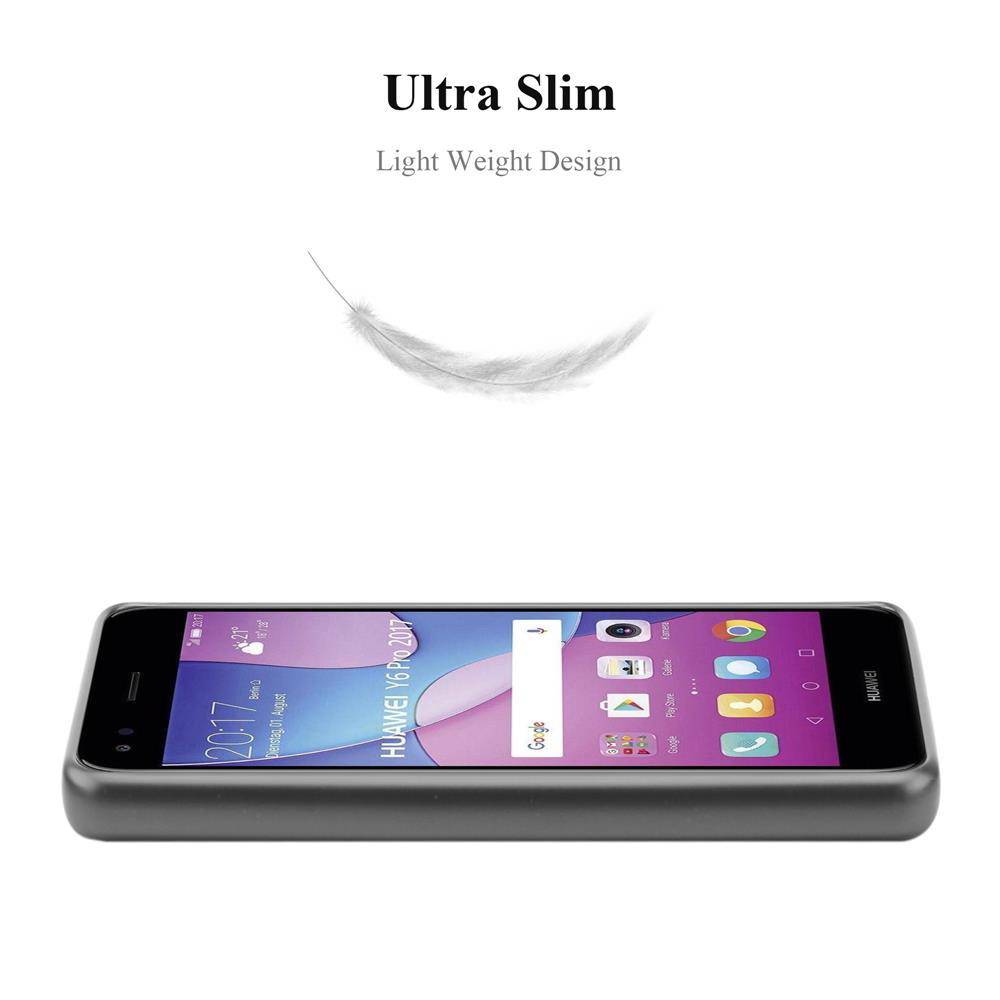 Cadorabo Schutzhülle für Huawei Y6 PRO 2017 Hülle in Grau Handyhülle TPU Silikon Etui Cover Case