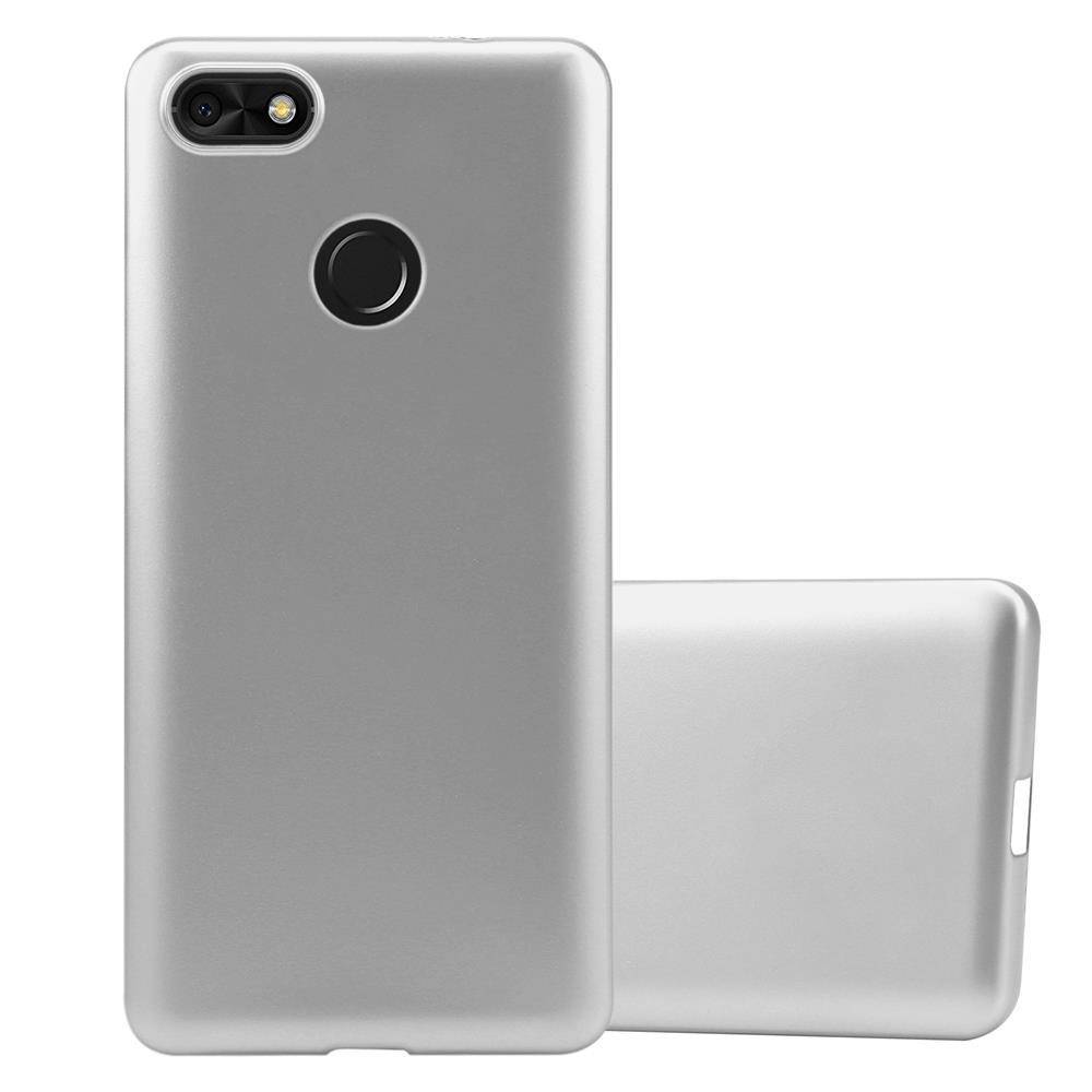 Cadorabo Schutzhülle für Huawei Y6 PRO 2017 Hülle in Silber Handyhülle TPU Silikon Etui Cover Case