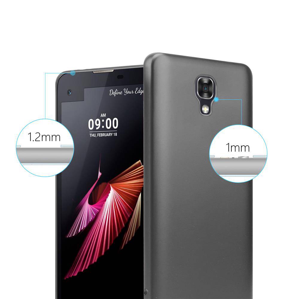 Cadorabo Schutzhülle für LG X SCREEN Hülle in Grau Handyhülle TPU Silikon Etui Cover Case
