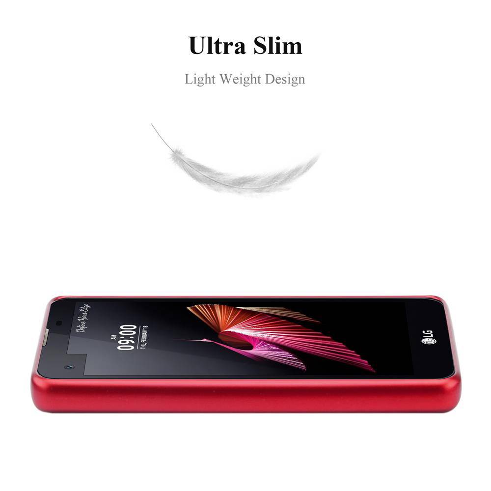 Cadorabo Schutzhülle für LG X SCREEN Hülle in Rot Handyhülle TPU Silikon Etui Cover Case