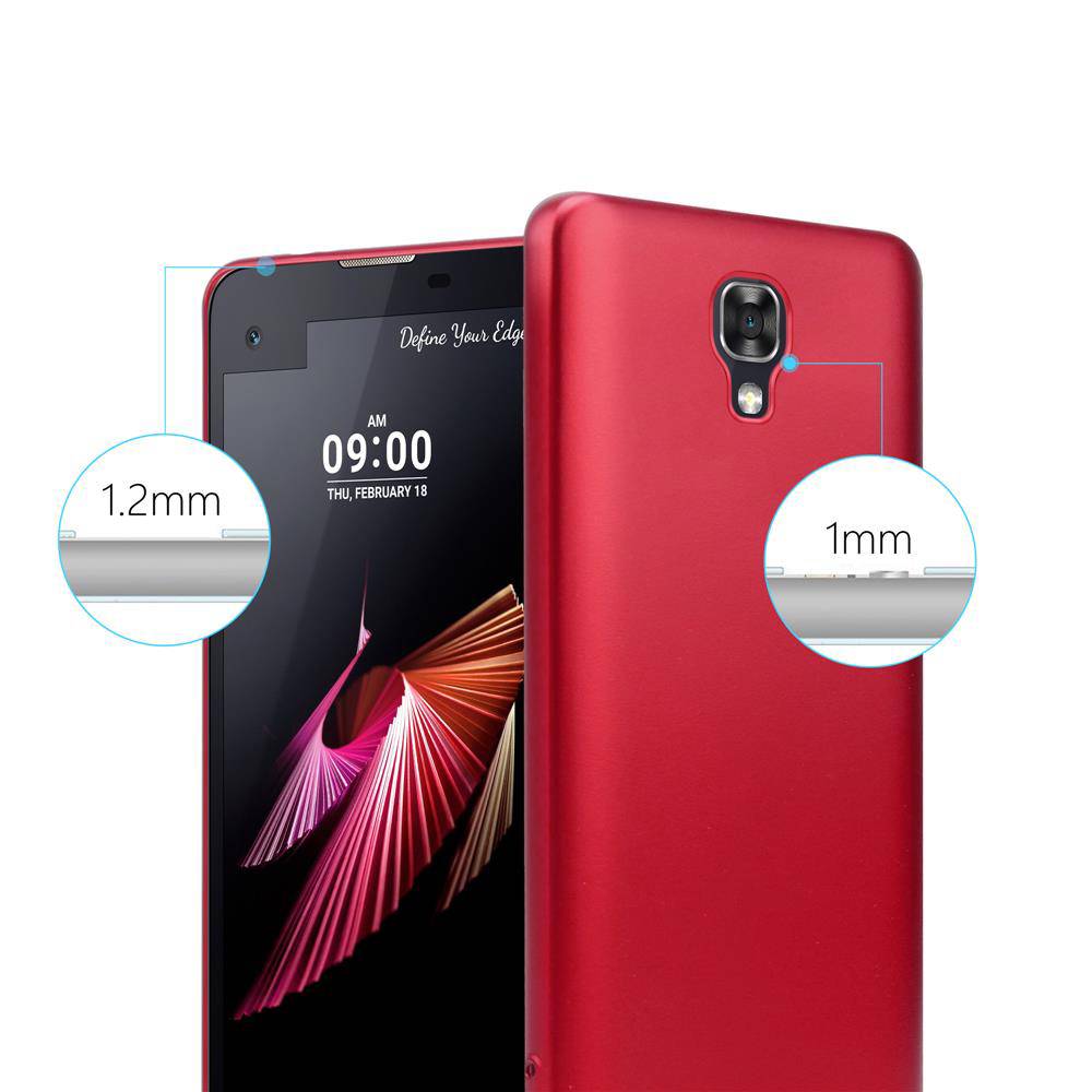 Cadorabo Schutzhülle für LG X SCREEN Hülle in Rot Handyhülle TPU Silikon Etui Cover Case