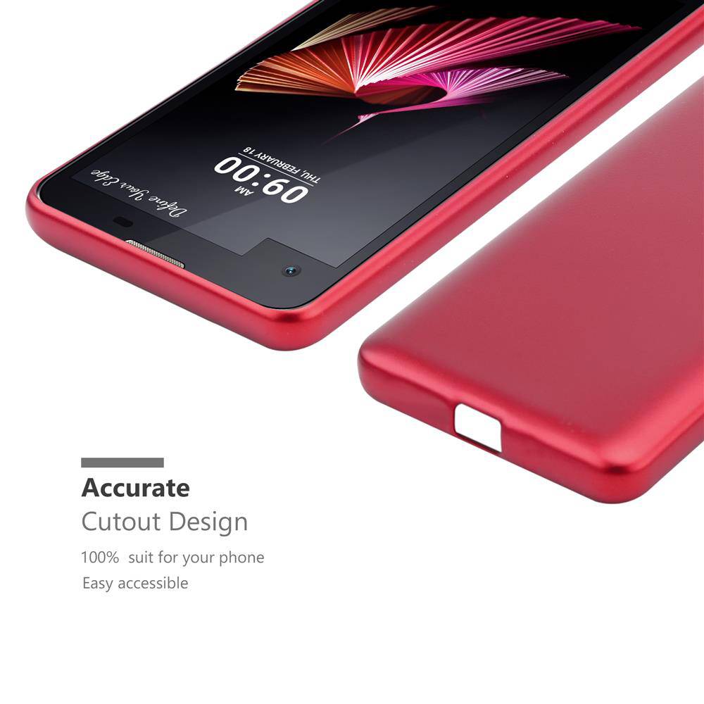 Cadorabo Schutzhülle für LG X SCREEN Hülle in Rot Handyhülle TPU Silikon Etui Cover Case