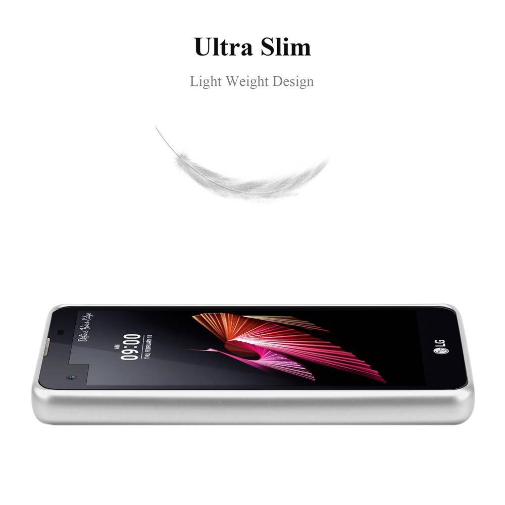 Cadorabo Schutzhülle für LG X SCREEN Hülle in Silber Handyhülle TPU Silikon Etui Cover Case