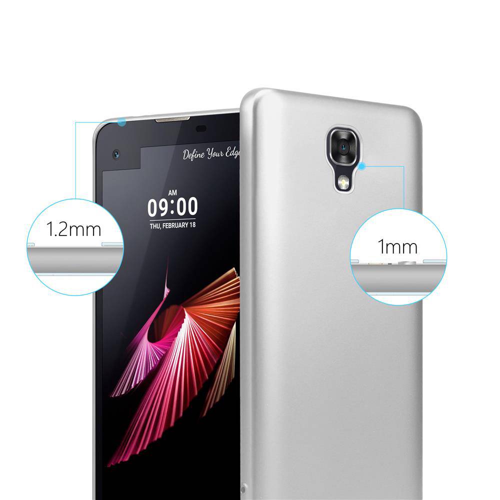 Cadorabo Schutzhülle für LG X SCREEN Hülle in Silber Handyhülle TPU Silikon Etui Cover Case