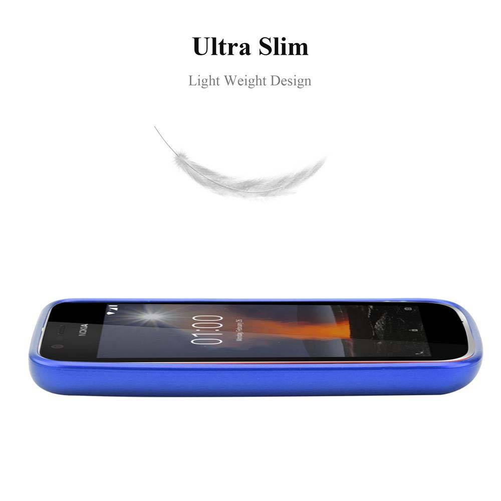 Cadorabo Schutzhülle für Nokia 1 2018 Hülle in Blau Handyhülle TPU Silikon Etui Cover Case