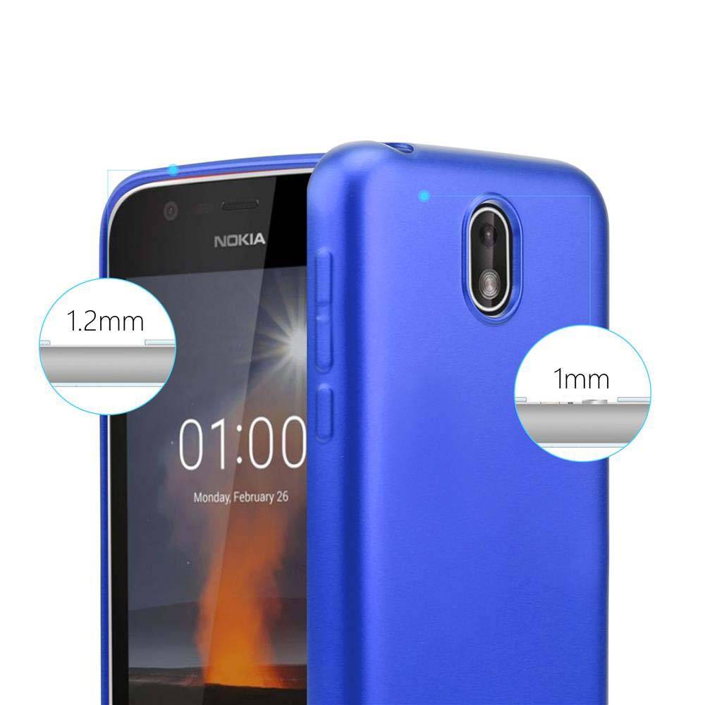 Cadorabo Schutzhülle für Nokia 1 2018 Hülle in Blau Handyhülle TPU Silikon Etui Cover Case