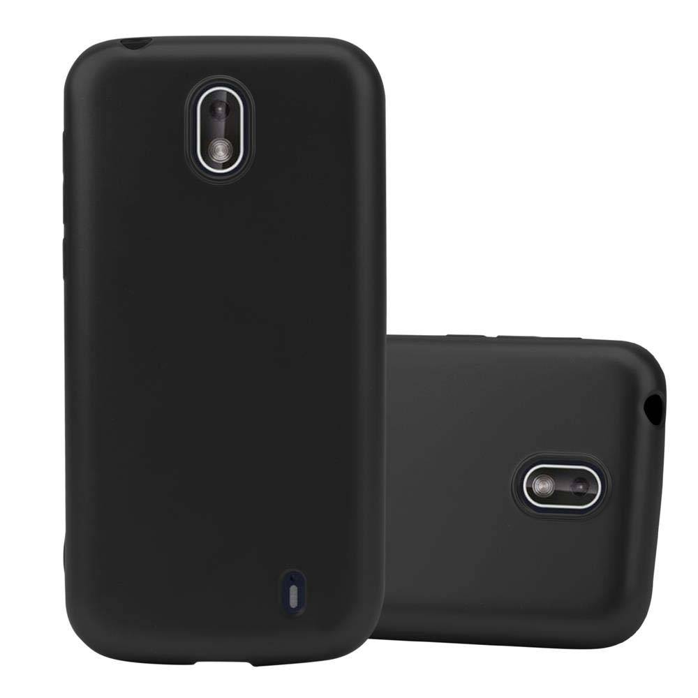 Cadorabo Schutzhülle für Nokia 1 2018 Hülle in Schwarz Handyhülle TPU Silikon Etui Cover Case