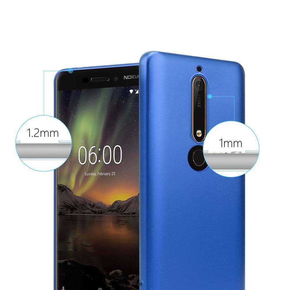 Cadorabo Schutzhülle für Nokia 6.1 Hülle in Blau Handyhülle TPU Silikon Etui Cover Case