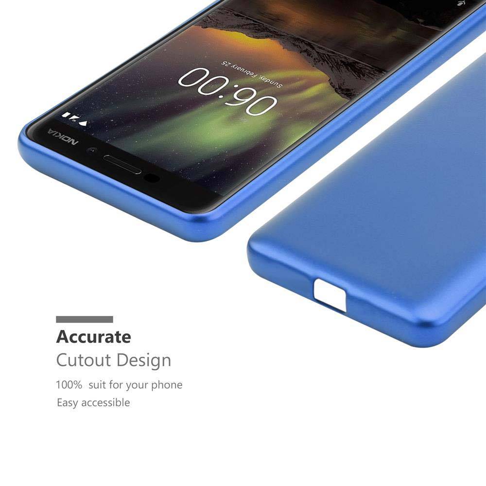 Cadorabo Schutzhülle für Nokia 6.1 Hülle in Blau Handyhülle TPU Silikon Etui Cover Case