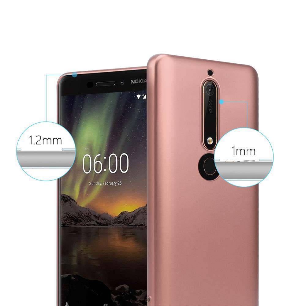 Cadorabo Schutzhülle für Nokia 6.1 Hülle in Rosa Handyhülle TPU Silikon Etui Cover Case