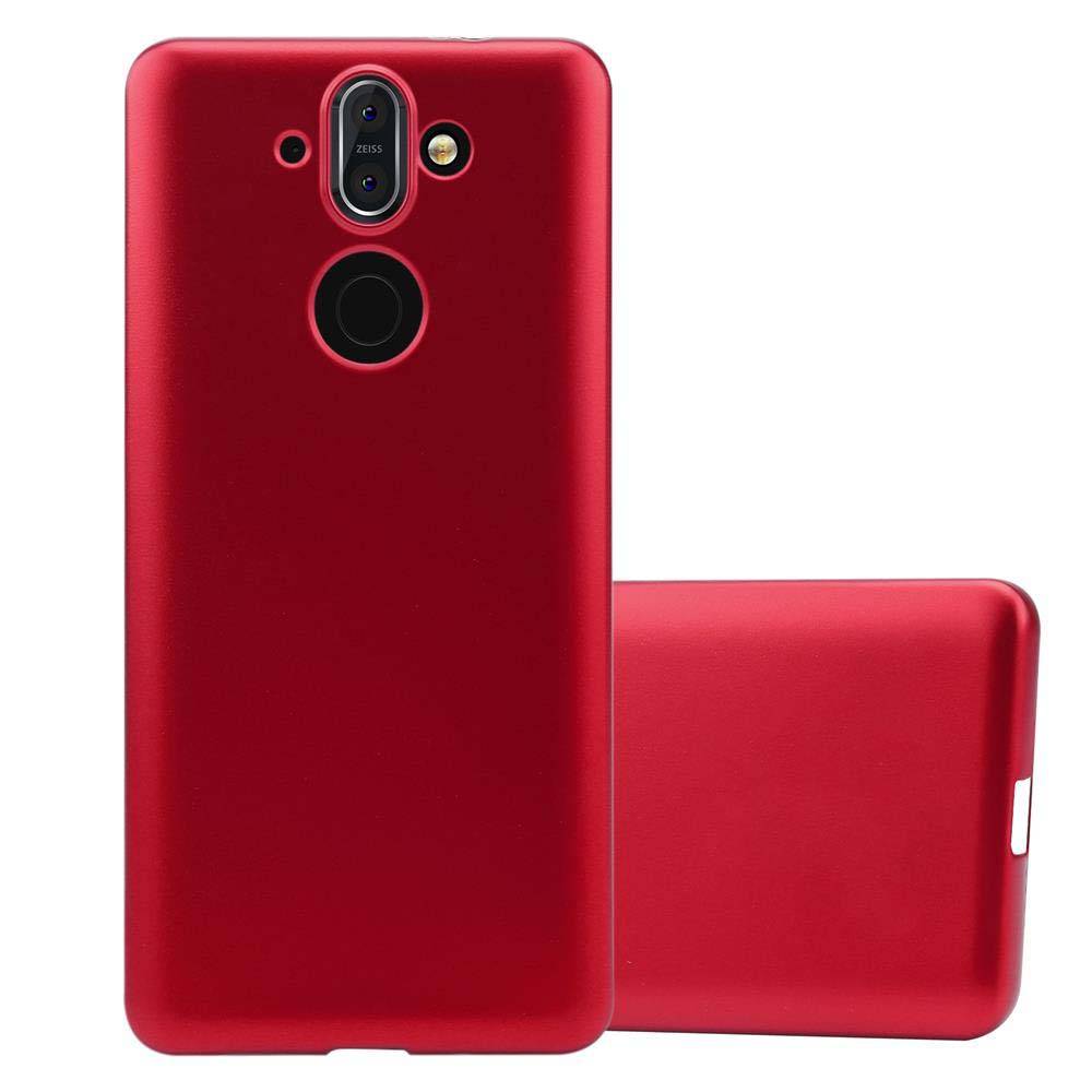 Cadorabo Schutzhülle für Nokia 8 Sirocco Hülle in Rot Handyhülle TPU Silikon Etui Cover Case