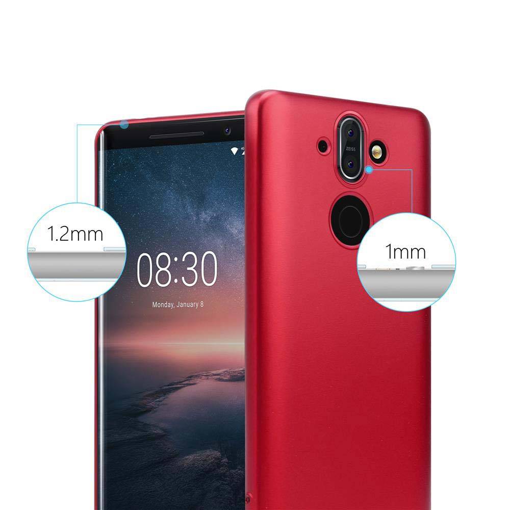 Cadorabo Schutzhülle für Nokia 8 Sirocco Hülle in Rot Handyhülle TPU Silikon Etui Cover Case