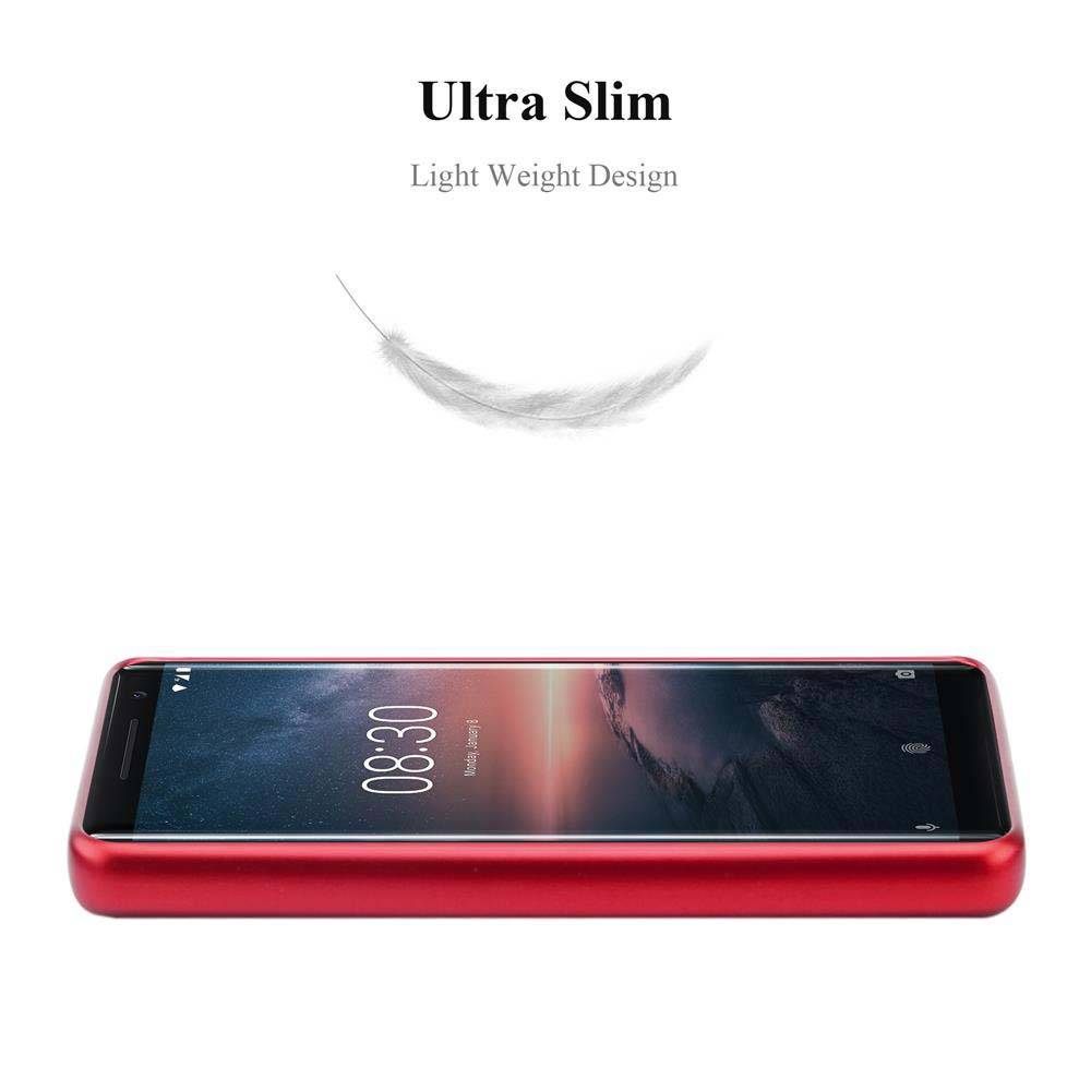 Cadorabo Schutzhülle für Nokia 8 Sirocco Hülle in Rot Handyhülle TPU Silikon Etui Cover Case