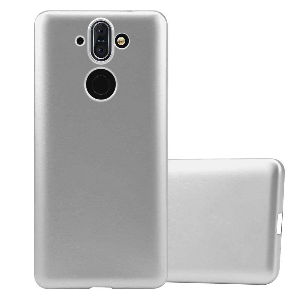 Cadorabo Schutzhülle für Nokia 8 Sirocco Hülle in Silber Handyhülle TPU Silikon Etui Cover Case