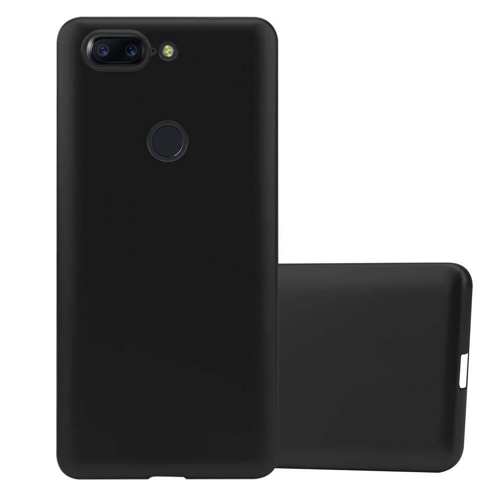 Cadorabo Schutzhülle für OnePlus 5T Hülle in Schwarz Handyhülle TPU Silikon Etui Cover Case