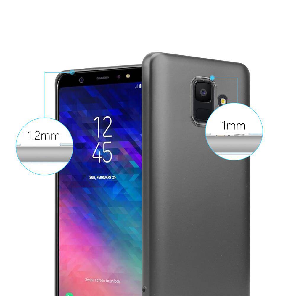 Cadorabo Schutzhülle für Samsung Galaxy A6 2018 Hülle in Grau Handyhülle TPU Silikon Etui Cover Case