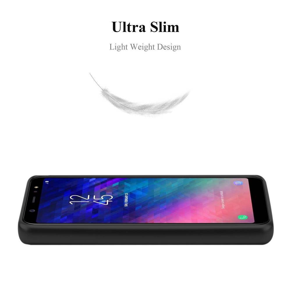 Cadorabo Schutzhülle für Samsung Galaxy A6 2018 Hülle in Schwarz Handyhülle TPU Silikon Etui Cover Case