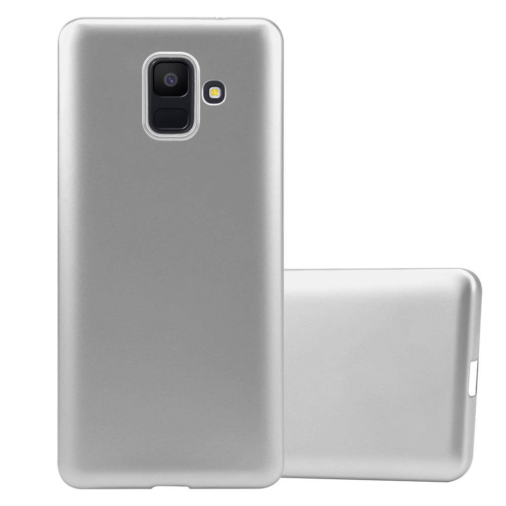Cadorabo Schutzhülle für Samsung Galaxy A6 2018 Hülle in Silber Handyhülle TPU Silikon Etui Cover Case