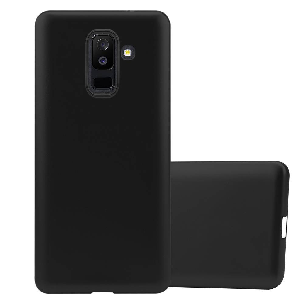 Cadorabo Schutzhülle für Samsung Galaxy A6 PLUS 2018 Hülle in Schwarz Handyhülle TPU Silikon Etui Cover Case