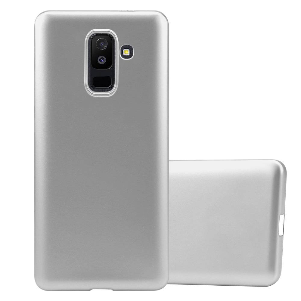 Cadorabo Schutzhülle für Samsung Galaxy A6 PLUS 2018 Hülle in Silber Handyhülle TPU Silikon Etui Cover Case