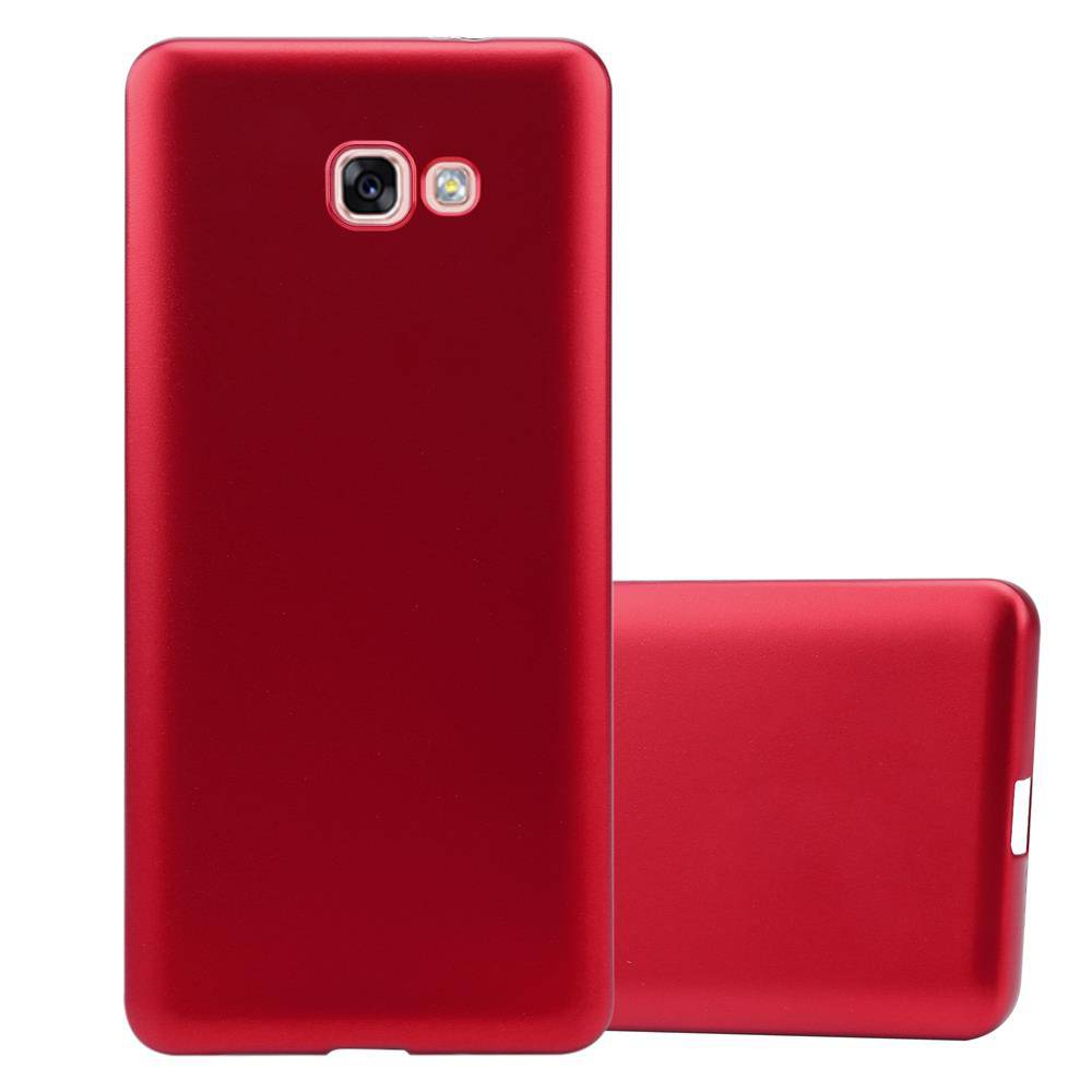 Cadorabo Schutzhülle für Samsung Galaxy A7 2017 Hülle in Rot Handyhülle TPU Silikon Etui Cover Case
