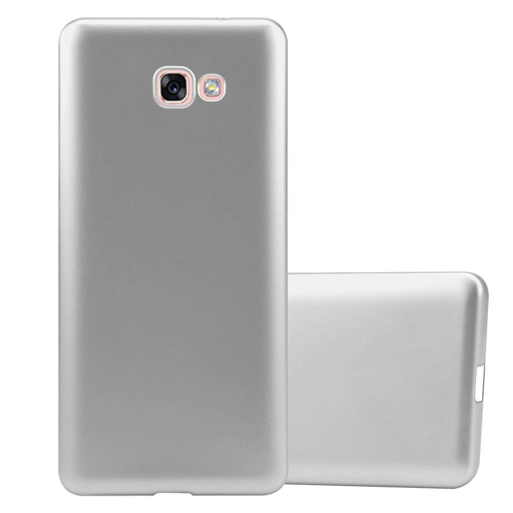Cadorabo Schutzhülle für Samsung Galaxy A7 2017 Hülle in Silber Handyhülle TPU Silikon Etui Cover Case