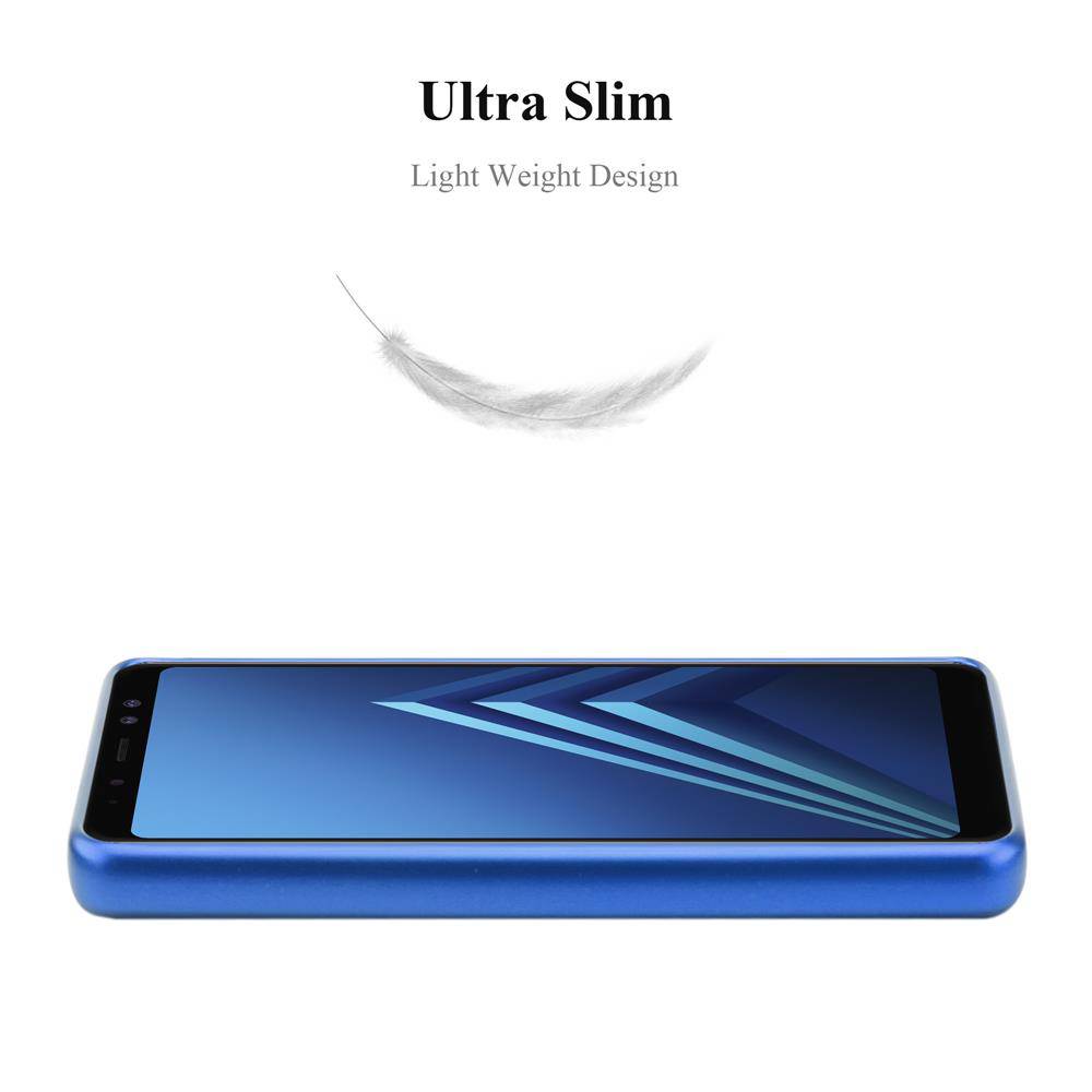 Cadorabo Schutzhülle für Samsung Galaxy A8 2018 Hülle in Blau Handyhülle TPU Silikon Etui Cover Case