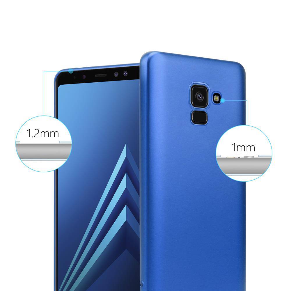 Cadorabo Schutzhülle für Samsung Galaxy A8 2018 Hülle in Blau Handyhülle TPU Silikon Etui Cover Case