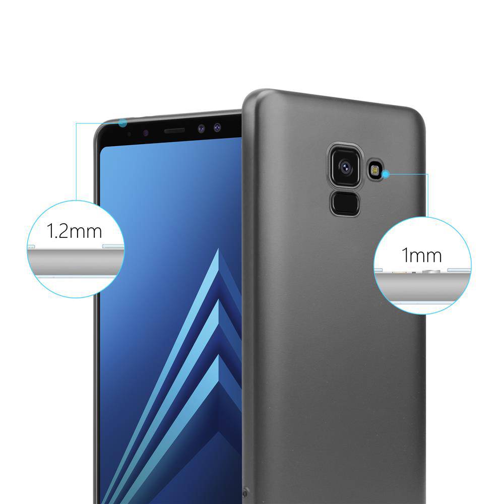 Cadorabo Schutzhülle für Samsung Galaxy A8 2018 Hülle in Grau Handyhülle TPU Silikon Etui Cover Case