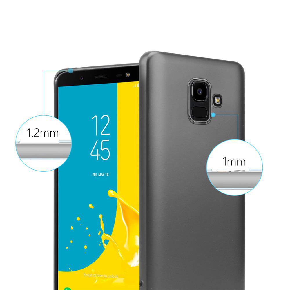Cadorabo Schutzhülle für Samsung Galaxy J6 2018 Hülle in Grau Handyhülle TPU Silikon Etui Cover Case