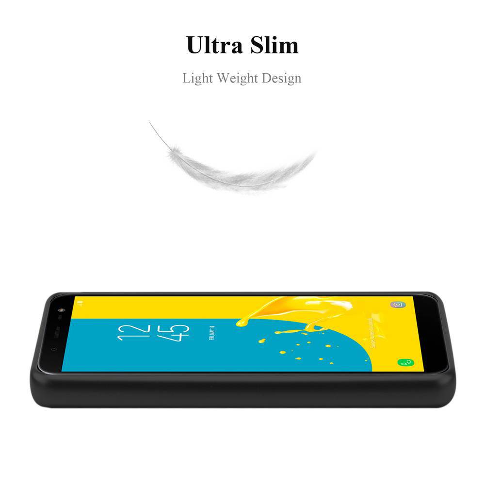 Cadorabo Schutzhülle für Samsung Galaxy J6 2018 Hülle in Schwarz Handyhülle TPU Silikon Etui Cover Case