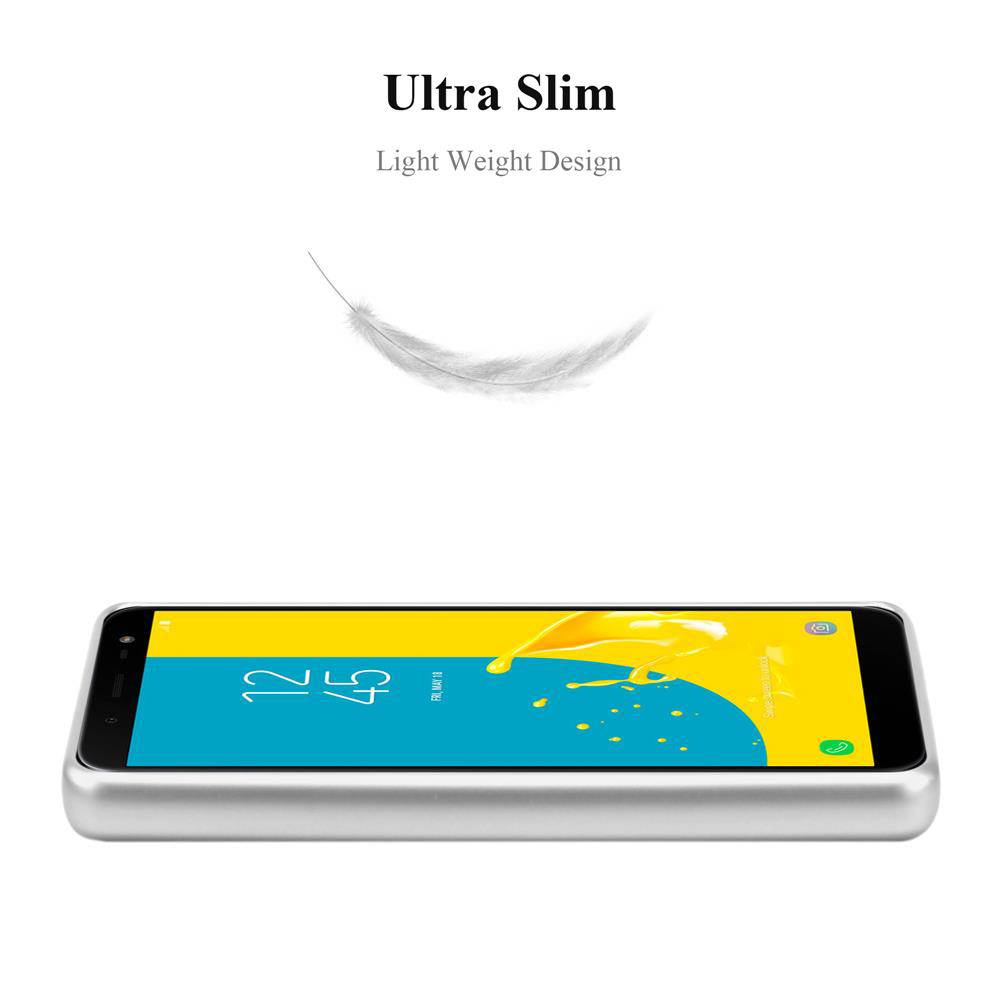 Cadorabo Schutzhülle für Samsung Galaxy J6 2018 Hülle in Silber Handyhülle TPU Silikon Etui Cover Case