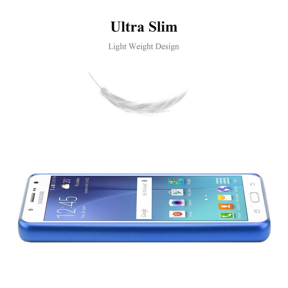 Cadorabo Schutzhülle für Samsung Galaxy J7 2015 Hülle in Blau Handyhülle TPU Silikon Etui Cover Case